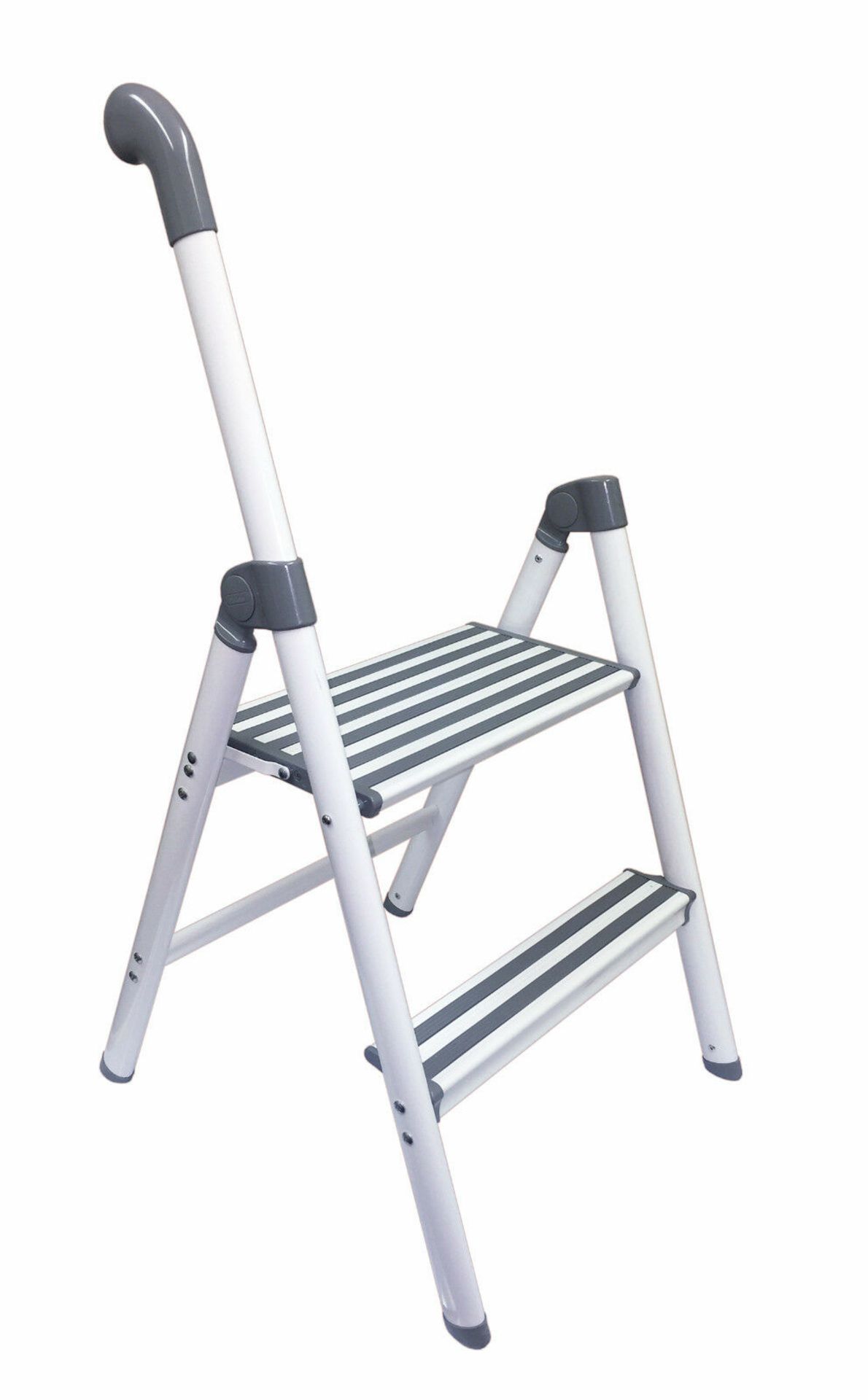 20 x two step aluminium folding ladder with support handle (white) (zzd2rh)