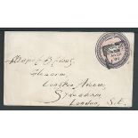 Great Britain - Advertising Rings 1900 1d Pink envelope with 'Parkins & Gotto 24 Oxford St. W. samp