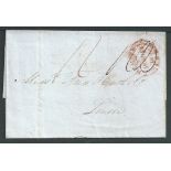 G.B. - London 1839 Entire Letter sent from Liverpool to London with a slightly doubled but readily