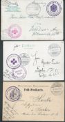 South West Africa / Red Cross 1905-07 Stampless picture postcards from German soldiers posted du...