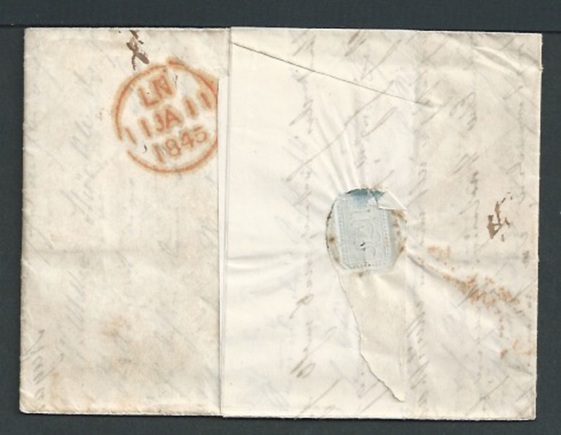 G.B. - London 1845 Entire Letter from Ulm to London handstamped "NOT CALLED FOR" in red. A scarce - Image 2 of 6