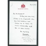 ROYALTY BALMORAL LETTER LORD SYSONBY PRIVY PURSE GEORGE V COUTTS BANK GREENFIELD Fine Balmoral cond