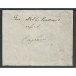 Tristan Da Cunha 1918 Stampless cover (slight staining on reverse) to England delivered without cha