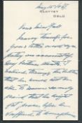 ROYALTY IMPORTANT KING HAAKON VII OF NORWAY LETTER 1947 WWII SLOTTET Mourning letter from King Ha