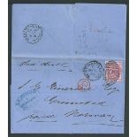 G.B. - Yorkshire 1875 Entire letter franked 3d from West Hartlepool to Norway with the scarce octago