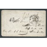 Great Britain - Transatlantic 1857 POSTAGE DUES/SHIP LETTERS: Cover endorsed "Care Rev. I. L. Milso