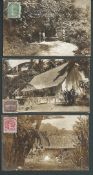 Cook Islands 1911 Three postcards franked 1/2s, 1d and 2d (defective) on view side tied by Rarotong