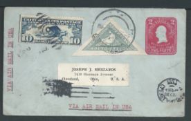 South Africa / USA 1927 USA 2c postal stationery cover posted from South Africa to the USA with 1926