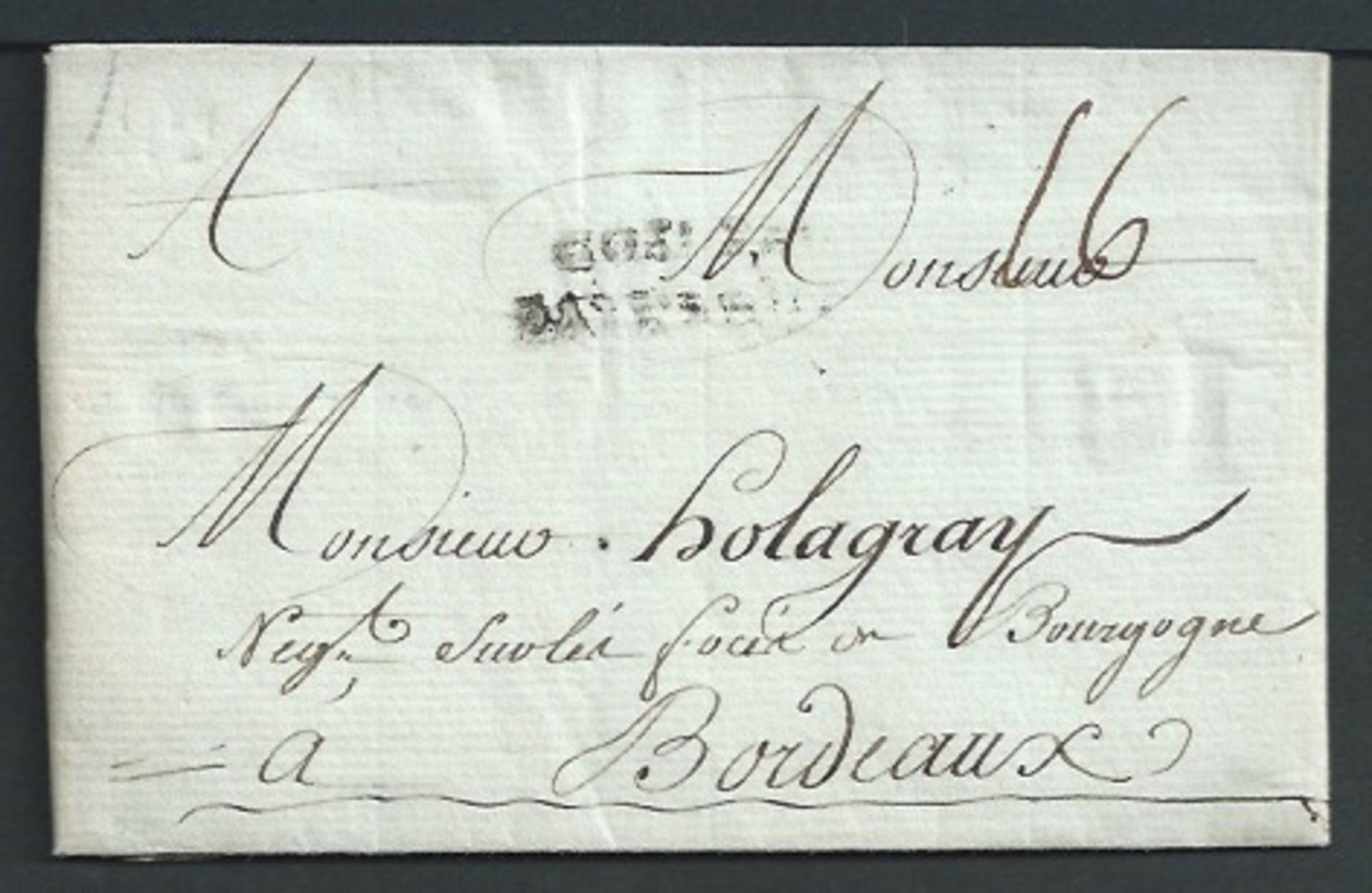 France - Maritime / Haiti 1784 Entire Letter from Port au Prince to Bordeaux charged 16 sols with a