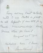 ROYALTY FINE HANDWRITTEN LETTER FROM LADY FRANCES WARWICK MISTRESS KING EDWARD VII