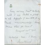 ROYALTY FINE HANDWRITTEN LETTER FROM LADY FRANCES WARWICK MISTRESS KING EDWARD VII