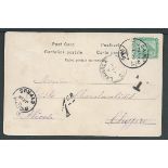 Cyprus 1904 Picture postcard from Cairo to Nicosia franked Egypt 2m, handstamped "T' with "1C.P" ch