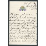 ROYALTY 1875 NEW YEARS LETTER FROM PRINCESS MARY ADELAIDE MOTHER OF QUEEN MARY Fine New Years lett