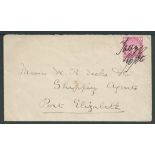 Bechuanaland 1900 Cover to Port Elizabeth with Cape 1d cancelled by "Taungs 18/6/00"