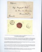 SIGNED COVER OF PRIME MINISTER PALMERSTON 1859 Fine cover to Miss Margaret Weir in Belgium with the