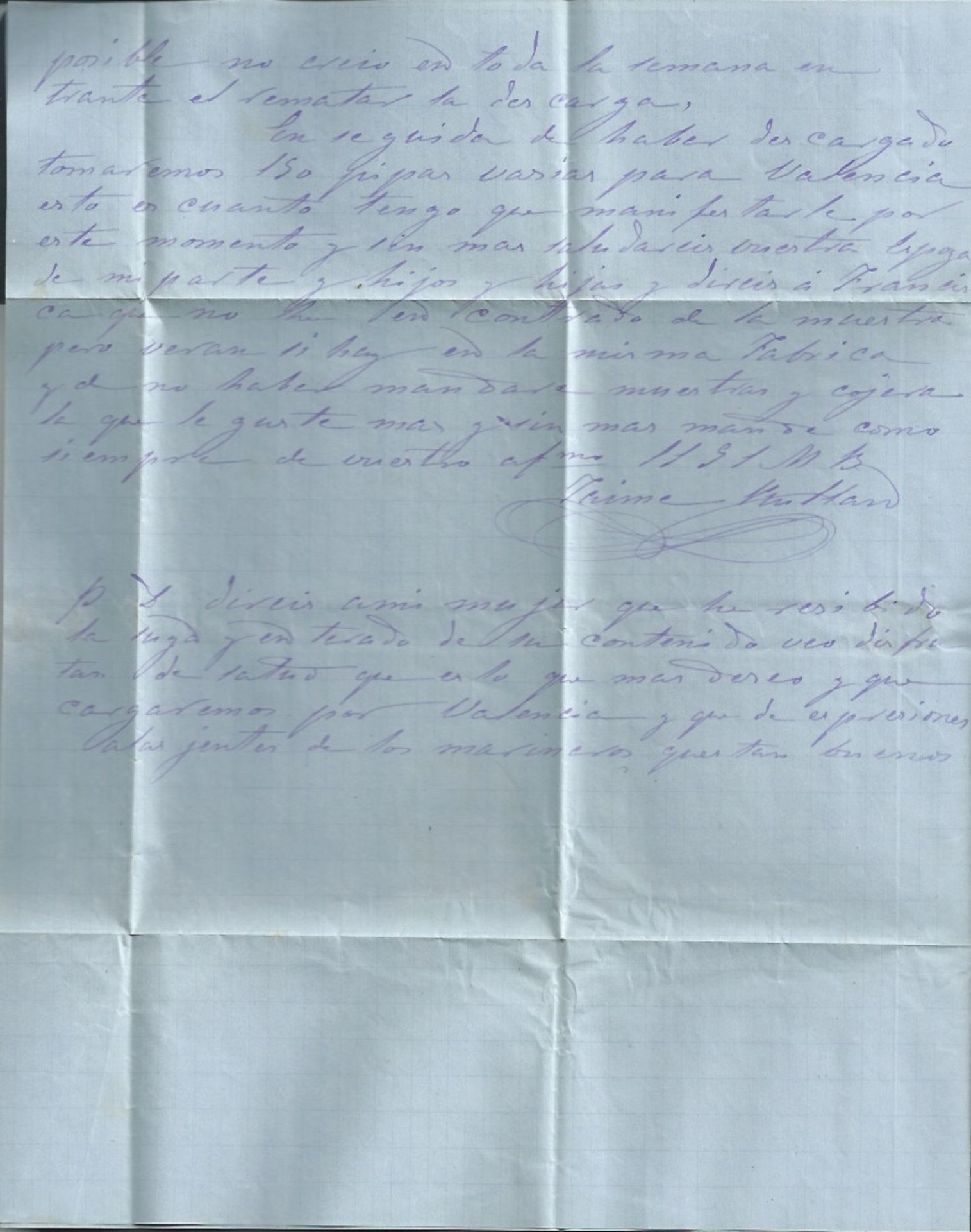 France / Spain 1875 Entire letter from Cette with 1870 40c tied by double circle "ADMON DI CAMBIO B - Image 3 of 4