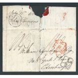 G.B. - Ship Letters - Hythe 1827 Entire (seal removed from reverse) backstamped with the very scarce