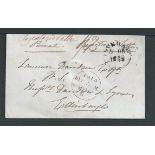 G.B. - Registered Mail 1846 Stampless registered cover from Inverary to Edinburgh with 2d postage a