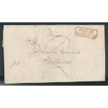 Victoria 1859 Entire to the Postmaster General at Melbourne, prepaid "2" and handstamped by a super