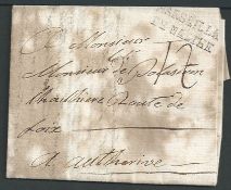 Malta 1766 Entire letter to France written by the Chevalier de St. Felix, stained by disinfection, w