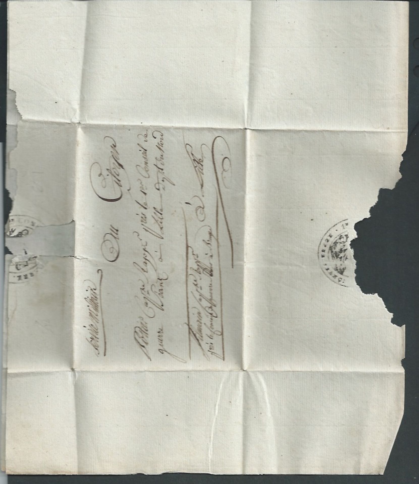 G.B. - Military / France 1799 Entire letter (a few faults) to Lille, written by Captain Villain on p - Image 4 of 4