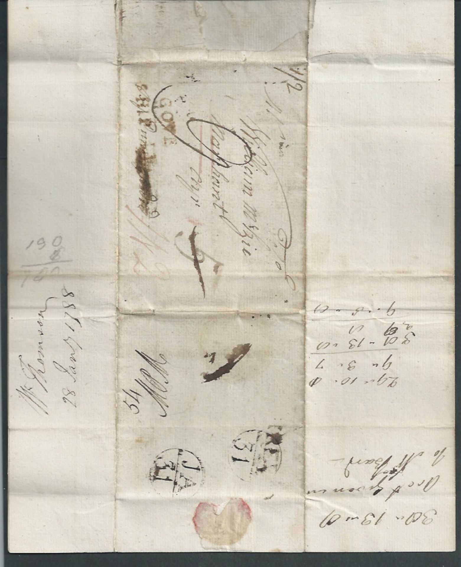 G.B. - Ireland / Ship Letters - Cove 1788 Entire letter from Cove of Cork to Scotland with "COVE / - Image 3 of 4
