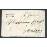 Liechtenstein 1861 Stampless Entire Letter from Balzers to Malans with very clear "BALZERS 1. NOV."