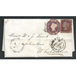 G.B. - Registered / Scotland 1855 Entire letter registered from Glasgow to Whitehaven franked 1d +