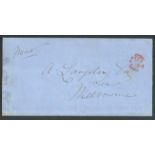 Victoria 1855 (July 2o) Part stampless entire from the Post Office at Portland regarding unclaimed