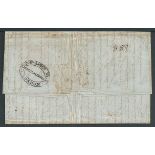 Argentina / Forwarding Agents 1852 Entire Letter from Antwerp to Buenos Aires bearing on reverse bl