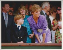 ROYALTY PRINCESS DIANA PRINCE WILLIAM WIMBLEDON 1991 Original press photo of Prince William with P
