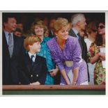 ROYALTY PRINCESS DIANA PRINCE WILLIAM WIMBLEDON 1991 Original press photo of Prince William with P