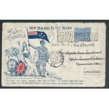 Boer War / New Zealand 1900 Printed patriotic envelope entitled "New Zealand to the Front!" depictin