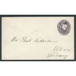 Bahamas 1893 (AUG. 9) 2.1/2d on 4d Postal stationery envelope to Germany
