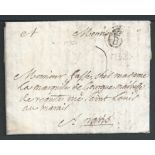 France 1752 Entire letter from Bordeaux to Paris with a good strike of the seventh type "B' flour-d