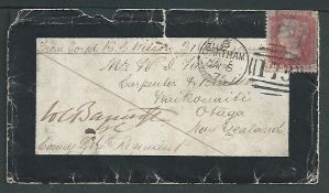 New Zealand / G.B. - Military 1875 Mourning cover (edge faults) from Chatham to New Zealand, headed