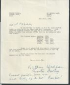 TORY CONSERVATIVE PARTY THANK YOU LETTER FOR ELECTION IN 1961 MACMILLAN Fine typed letter signed by