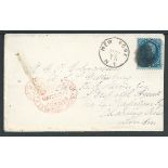 Forwarding Agents 1877 Cover from New York to U.S.S. Gettysburg with cachet of B.F. Stevens, United