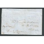 New Zealand 1853 Cover addressed to "The Venerable Archdeacon A. N. Brown, Tauranga, Kia the Paraune