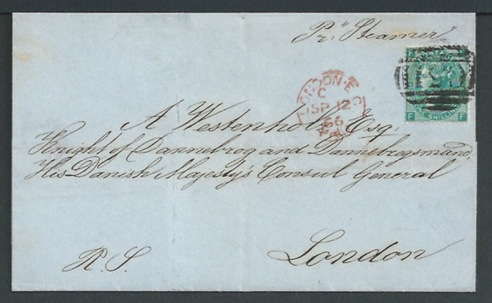 Danish West Indies 1866 Cover from the British Post Office in St Thomas to the Danish Consul General