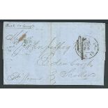 G. B. - Transatlantic 1855 Entire Letter sent from "New York" to Edinburgh, with a "21/N. YORK AM.P