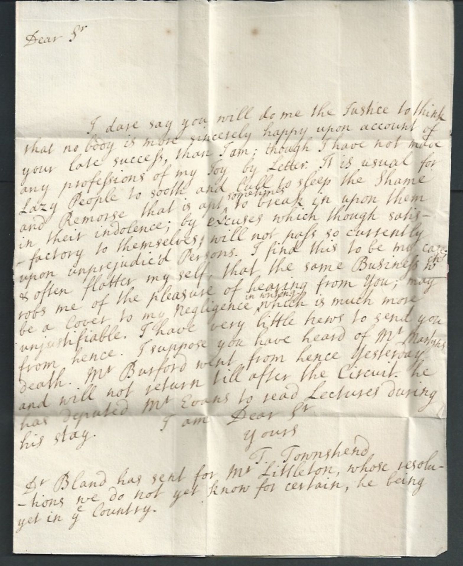 Great Britain - Bishop Marks c.1720 Entire letter from Cambridge to London handstamped "CAM / BRIDGE - Image 3 of 4