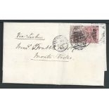 G.B. - Surface Printed 1883 Entire Letter from Manchester to Montevideo franked by 1880 6d on 6d an