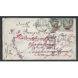 Bechuanaland / South Africa / G.B. - Postage Dues 1890 Cover from London to Mafeking franked 2d pair