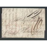 G.B. - London/Transatlantic 1801 Entire letter from London to Philadelphia prepaid 1/10 with an unus