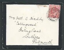 ROYALTY ROYALTY YACHT EDWARD 7TH COWES REGATTA 1907 ISLE OF WIGHT Cover and letter on note paper