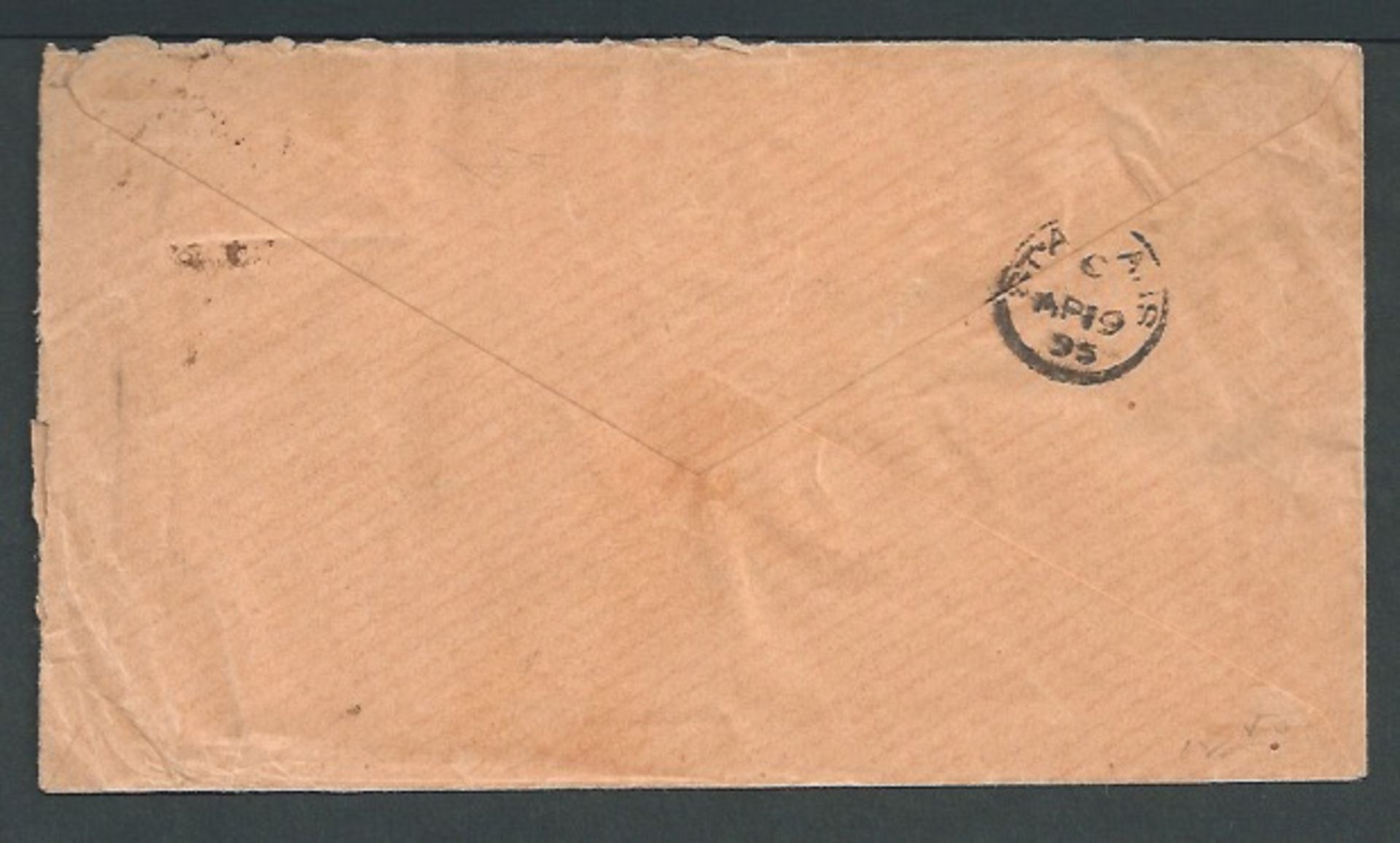 Gold Coast 1895 Cover to England franked by five 1/2d stamps tied by four strikes of the "PAID / LI - Image 2 of 2