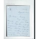 ROYALTY PRINCESS MARY PRINCESS ROYAL LETTER HAREWOOD HOUSE 1950 Fine letter from Princess Mary, the