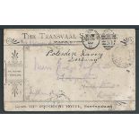 Boer War 1900 Stampless OAS cover from Army P.O. to UK advertising the Transvaal Sanitorium. Warm b