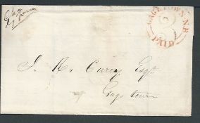 New Brunswick 1857 Entire Letter from Chipman to Gagetown with fine strike of the red rimless "GAGE